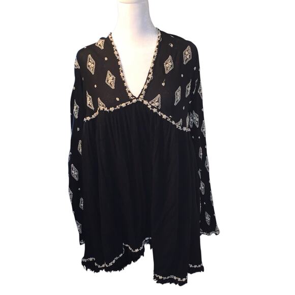 Free People Diamond Embroidered Tunic sz M - Picture 6 of 14